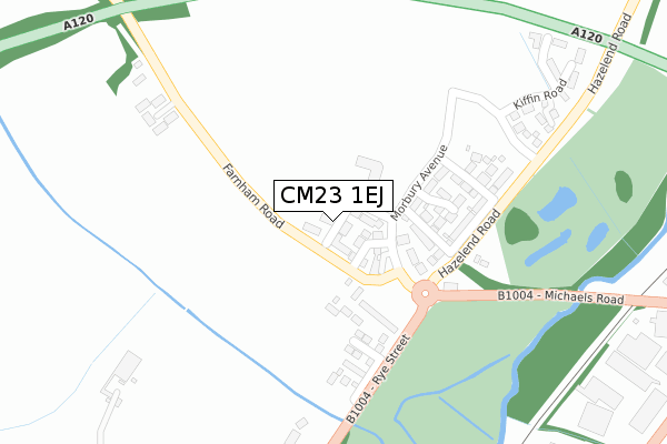 CM23 1EJ map - large scale - OS Open Zoomstack (Ordnance Survey)