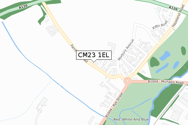 CM23 1EL map - large scale - OS Open Zoomstack (Ordnance Survey)