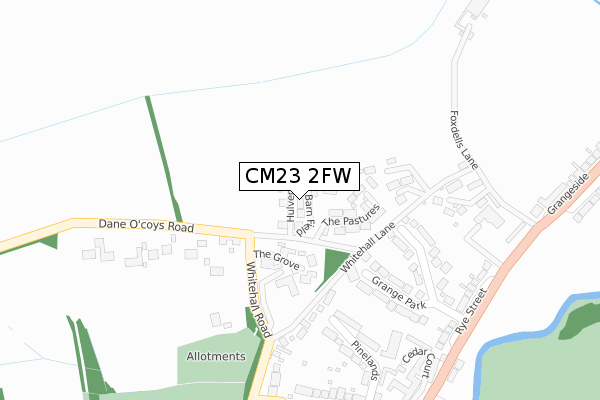 CM23 2FW map - large scale - OS Open Zoomstack (Ordnance Survey)