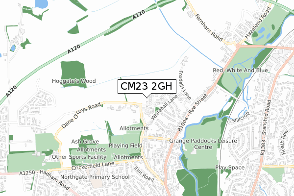 CM23 2GH map - small scale - OS Open Zoomstack (Ordnance Survey)