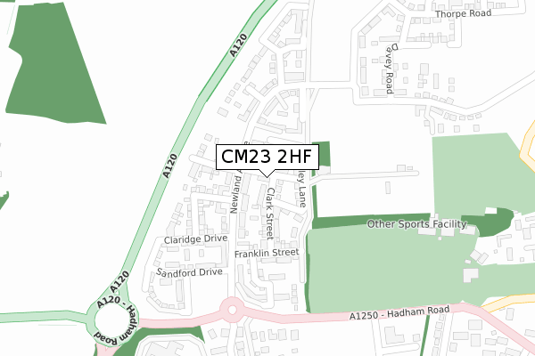 CM23 2HF map - large scale - OS Open Zoomstack (Ordnance Survey)