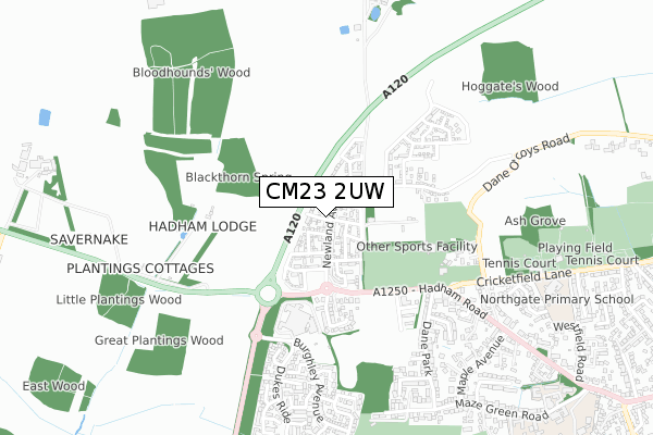 CM23 2UW map - small scale - OS Open Zoomstack (Ordnance Survey) CM23 2UW map - small scale - OS Open Zoomstack (Ordnance Survey)