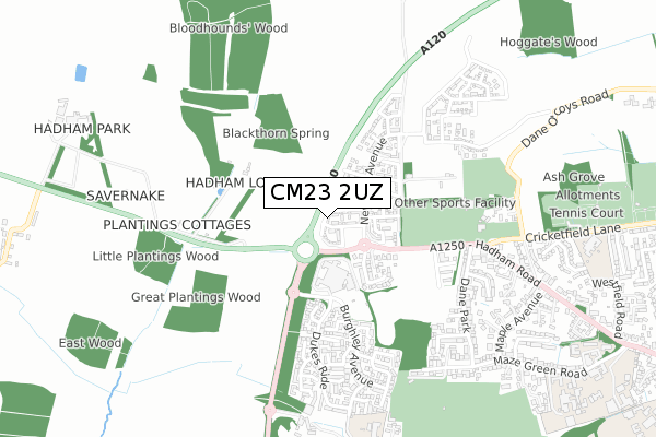 CM23 2UZ map - small scale - OS Open Zoomstack (Ordnance Survey) CM23 2UZ map - small scale - OS Open Zoomstack (Ordnance Survey)
