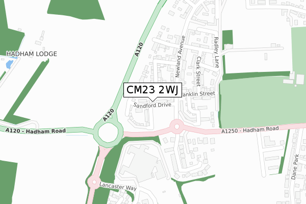 CM23 2WJ map - large scale - OS Open Zoomstack (Ordnance Survey) CM23 2WJ map - large scale - OS Open Zoomstack (Ordnance Survey)