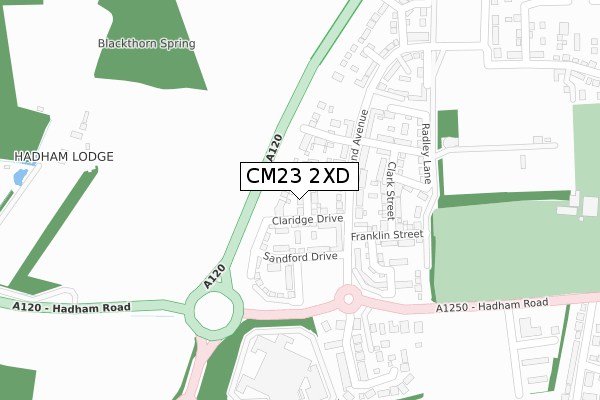 CM23 2XD map - large scale - OS Open Zoomstack (Ordnance Survey)