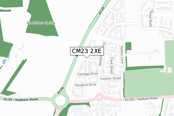 CM23 2XE map - large scale - OS Open Zoomstack (Ordnance Survey)