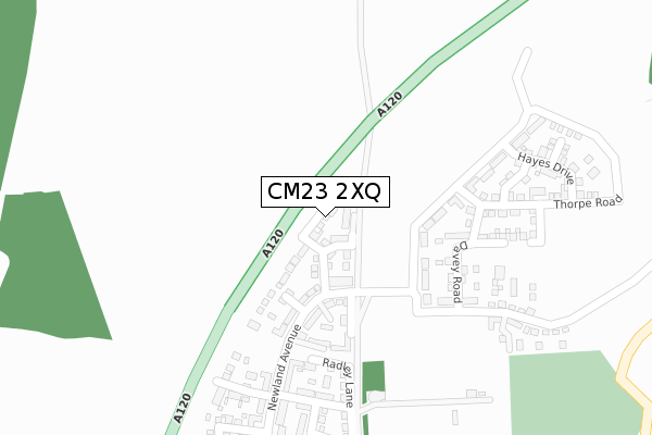 CM23 2XQ map - large scale - OS Open Zoomstack (Ordnance Survey)