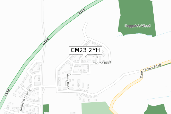 CM23 2YH map - large scale - OS Open Zoomstack (Ordnance Survey)