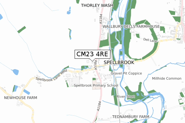 CM23 4RE map - small scale - OS Open Zoomstack (Ordnance Survey)