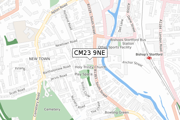 CM23 9NE map - large scale - OS Open Zoomstack (Ordnance Survey)