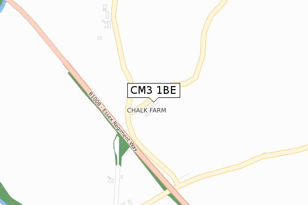 CM3 1BE map - large scale - OS Open Zoomstack (Ordnance Survey)