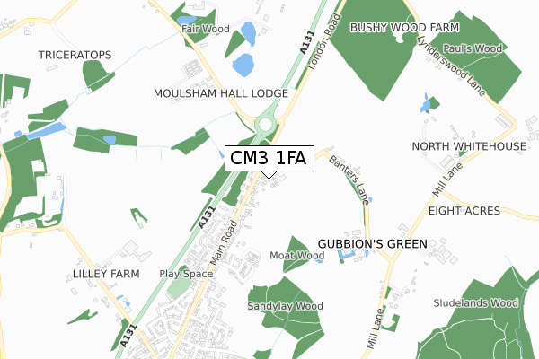 CM3 1FA map - small scale - OS Open Zoomstack (Ordnance Survey) CM3 1FA map - small scale - OS Open Zoomstack (Ordnance Survey)