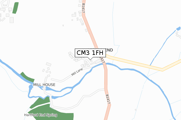 CM3 1FH map - large scale - OS Open Zoomstack (Ordnance Survey)