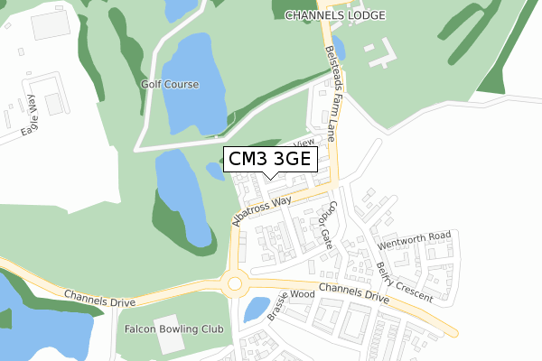 CM3 3GE map - large scale - OS Open Zoomstack (Ordnance Survey)