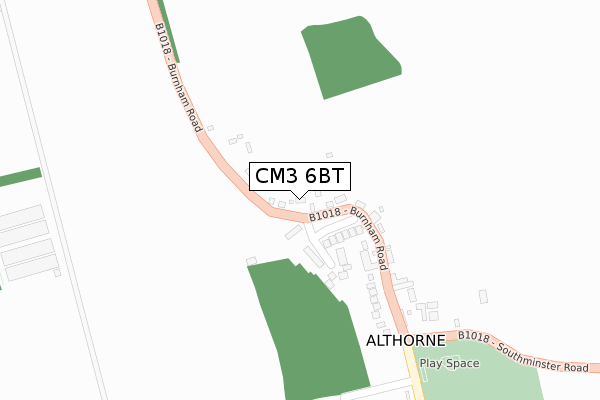 CM3 6BT map - large scale - OS Open Zoomstack (Ordnance Survey)