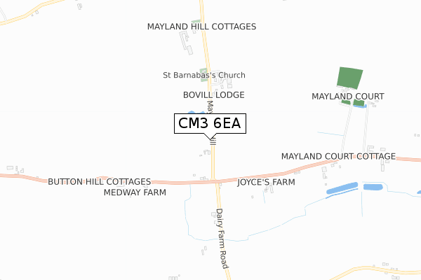 CM3 6EA map - small scale - OS Open Zoomstack (Ordnance Survey)