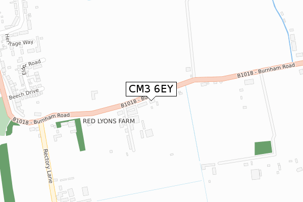 CM3 6EY map - large scale - OS Open Zoomstack (Ordnance Survey)