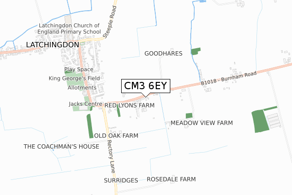 CM3 6EY map - small scale - OS Open Zoomstack (Ordnance Survey)