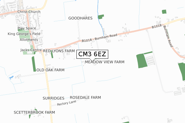 CM3 6EZ map - small scale - OS Open Zoomstack (Ordnance Survey)