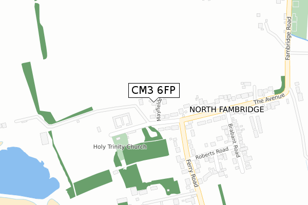 CM3 6FP map - large scale - OS Open Zoomstack (Ordnance Survey)