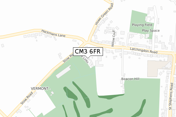 CM3 6FR map - large scale - OS Open Zoomstack (Ordnance Survey)