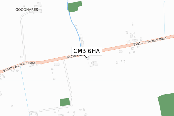 CM3 6HA map - large scale - OS Open Zoomstack (Ordnance Survey)