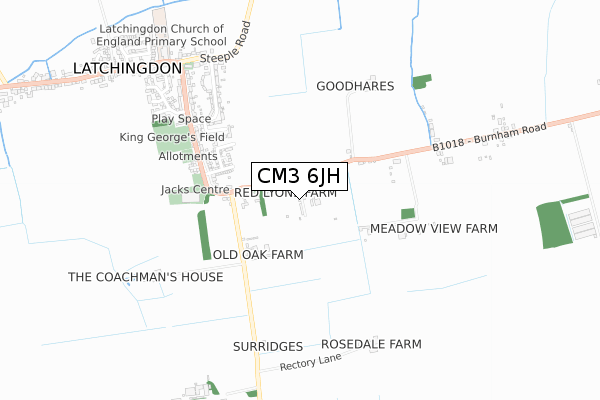 CM3 6JH map - small scale - OS Open Zoomstack (Ordnance Survey)