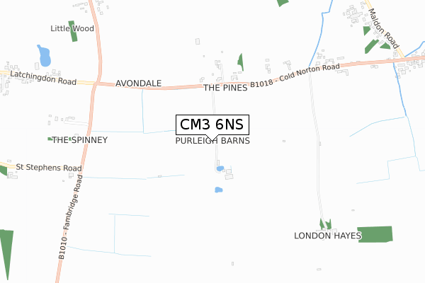 CM3 6NS map - small scale - OS Open Zoomstack (Ordnance Survey)