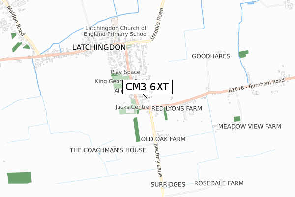 CM3 6XT map - small scale - OS Open Zoomstack (Ordnance Survey)