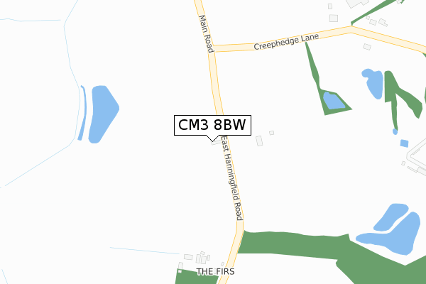CM3 8BW map - large scale - OS Open Zoomstack (Ordnance Survey)