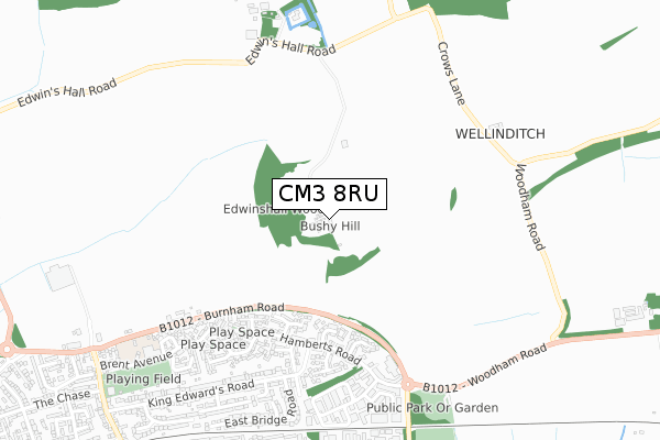 CM3 8RU map - small scale - OS Open Zoomstack (Ordnance Survey) CM3 8RU map - small scale - OS Open Zoomstack (Ordnance Survey)