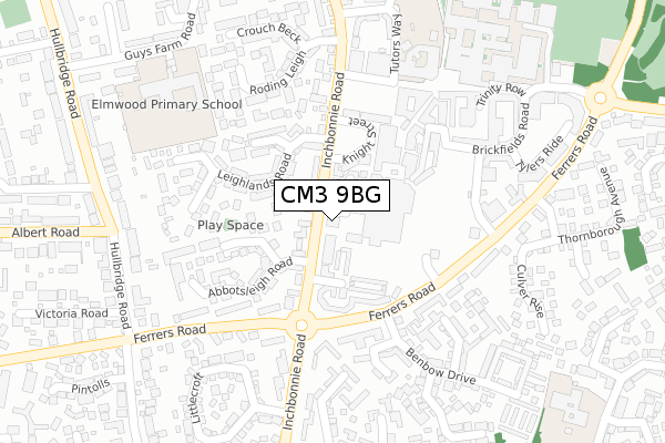 CM3 9BG map - large scale - OS Open Zoomstack (Ordnance Survey)