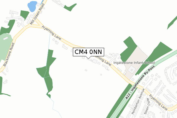 CM4 0NN map - large scale - OS Open Zoomstack (Ordnance Survey)