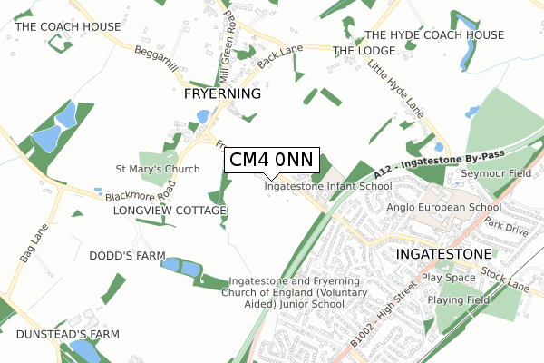 CM4 0NN map - small scale - OS Open Zoomstack (Ordnance Survey)
