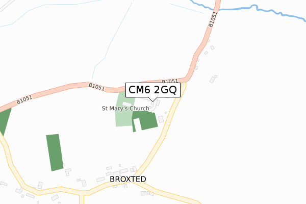 CM6 2GQ map - large scale - OS Open Zoomstack (Ordnance Survey)