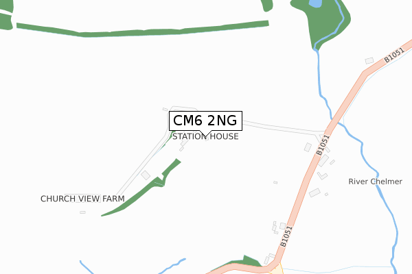 CM6 2NG map - large scale - OS Open Zoomstack (Ordnance Survey)