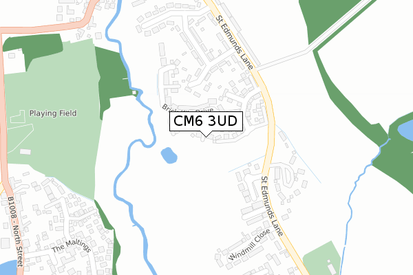 CM6 3UD map - large scale - OS Open Zoomstack (Ordnance Survey)