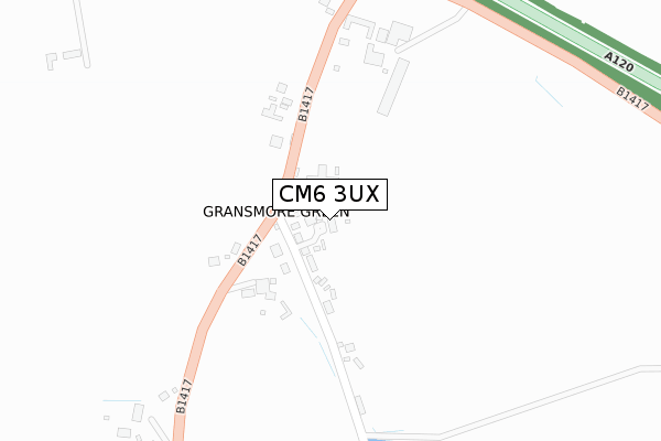CM6 3UX map - large scale - OS Open Zoomstack (Ordnance Survey)