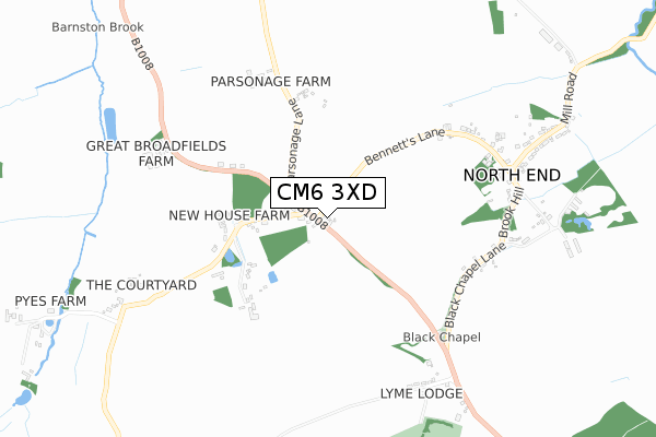 CM6 3XD map - small scale - OS Open Zoomstack (Ordnance Survey)