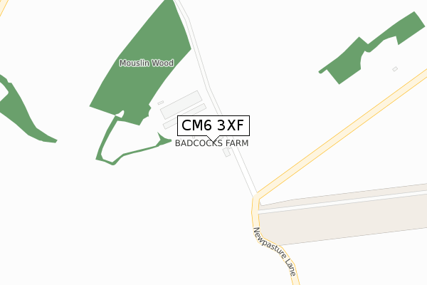 CM6 3XF map - large scale - OS Open Zoomstack (Ordnance Survey)