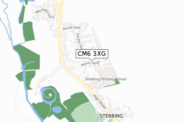 CM6 3XG map - large scale - OS Open Zoomstack (Ordnance Survey)