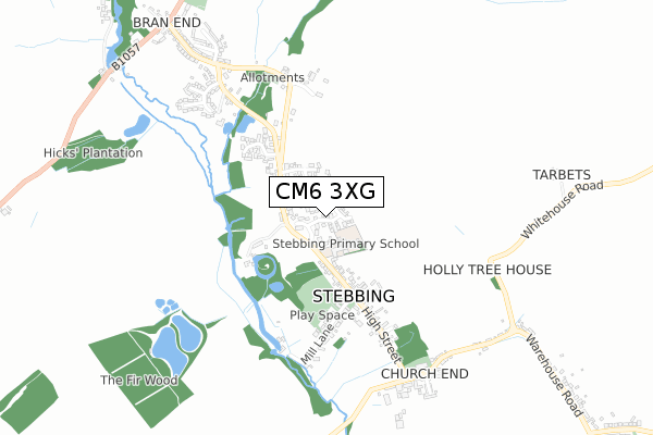 CM6 3XG map - small scale - OS Open Zoomstack (Ordnance Survey) CM6 3XG map - small scale - OS Open Zoomstack (Ordnance Survey)