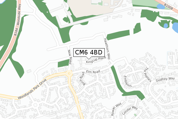 CM6 4BD map - large scale - OS Open Zoomstack (Ordnance Survey)