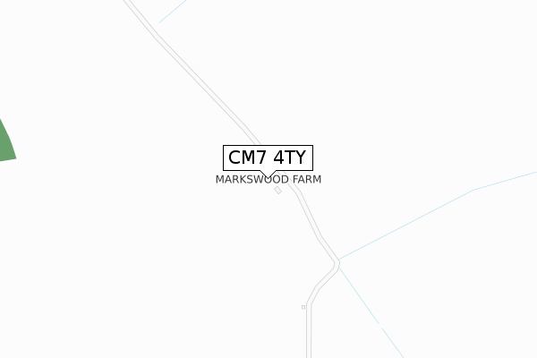 CM7 4TY map - large scale - OS Open Zoomstack (Ordnance Survey)