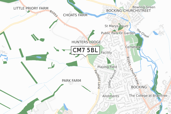 CM7 5BL map - small scale - OS Open Zoomstack (Ordnance Survey) CM7 5BL map - small scale - OS Open Zoomstack (Ordnance Survey)