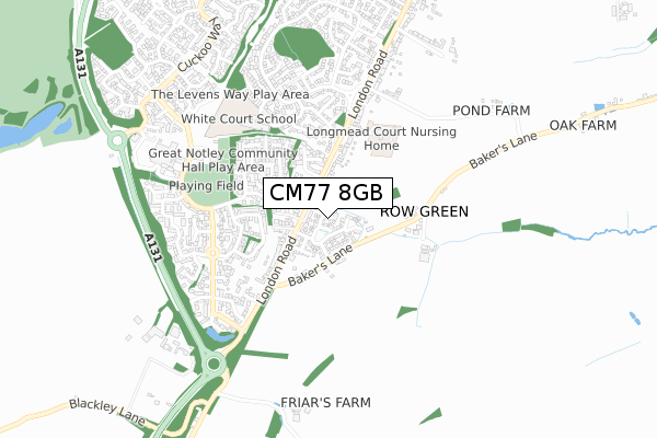 CM77 8GB map - small scale - OS Open Zoomstack (Ordnance Survey)