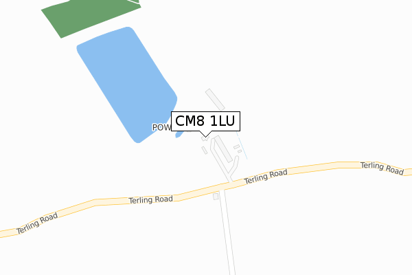 CM8 1LU map - large scale - OS Open Zoomstack (Ordnance Survey)