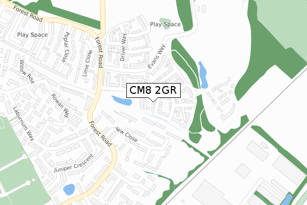 CM8 2GR map - large scale - OS Open Zoomstack (Ordnance Survey) CM8 2GR map - large scale - OS Open Zoomstack (Ordnance Survey)