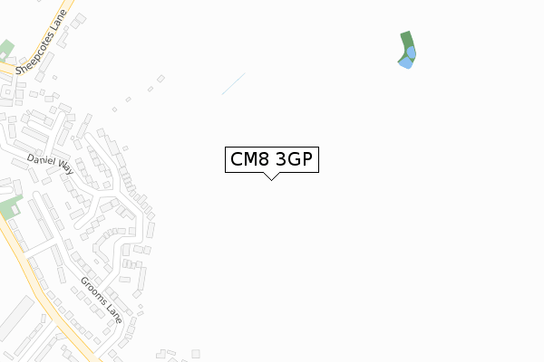 CM8 3GP map - large scale - OS Open Zoomstack (Ordnance Survey)