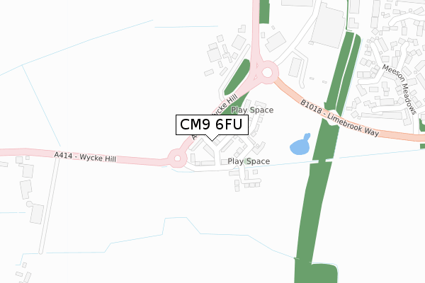 CM9 6FU map - large scale - OS Open Zoomstack (Ordnance Survey)